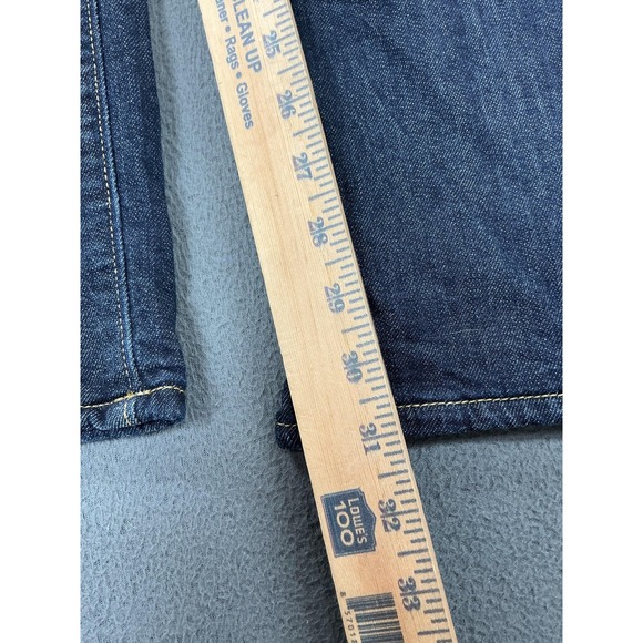 Eddie Bauer Flannel Lined Boyfriend Jeans Womens 6 Blue Dark Wash Mid Rise Denim - Picture 3 of 12